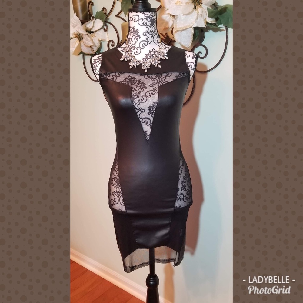 🖤 Black Leather Dress 🖤